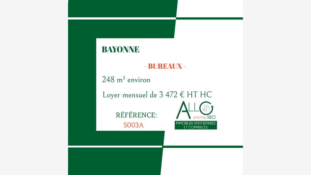 A louer bureaux 248m² accès PMR à Bayonne Forum