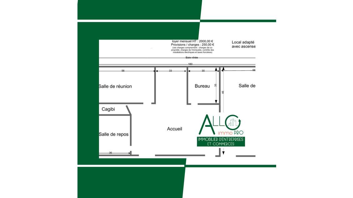 A louer bureaux 150m²  R+1 avec ascenseur Bayonne 