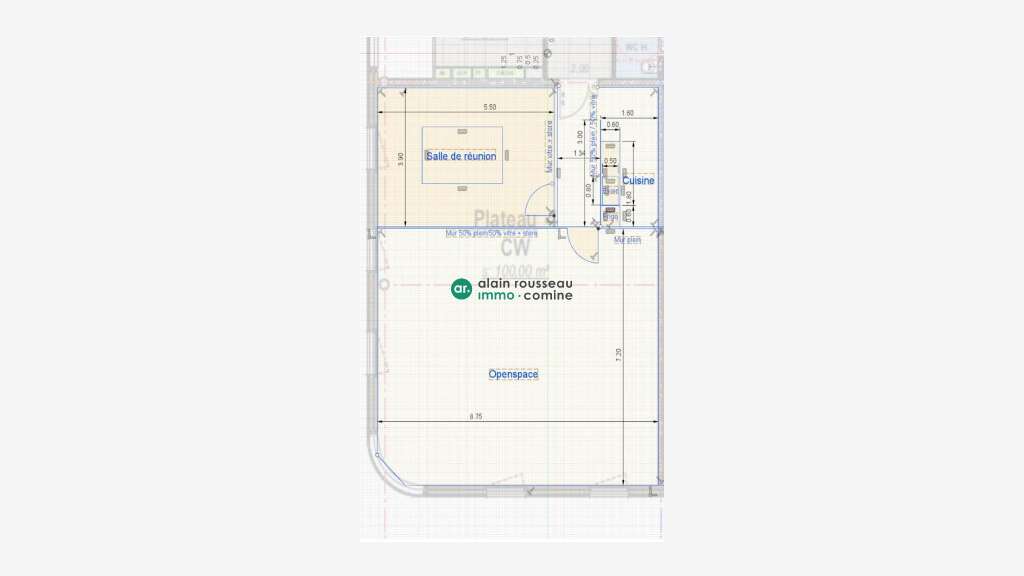 A louer bureaux 110m² idéalement situé Beaucouzé