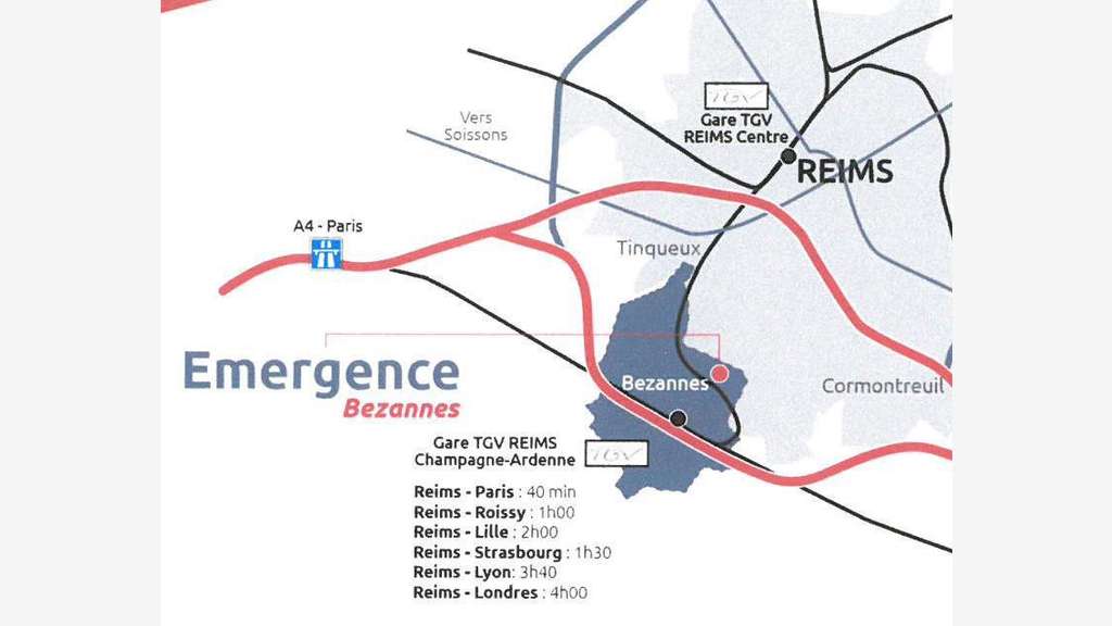 À louer bureaux 4 000m² près de Reims à Bezannes