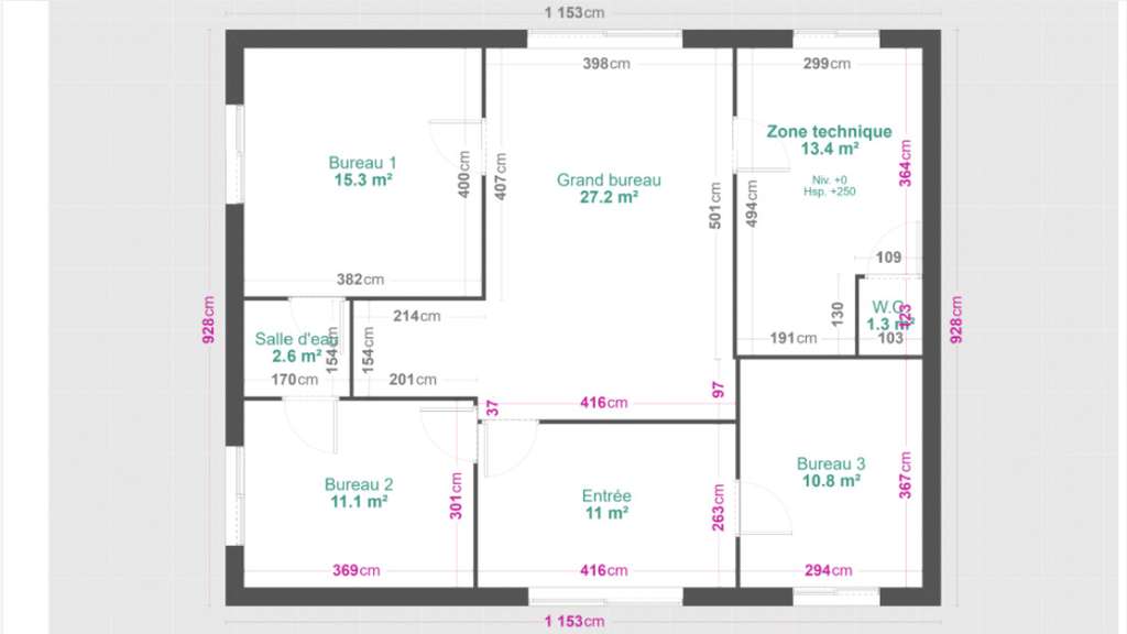 A louer bureaux 92.7m² RDC en entrée de Boé