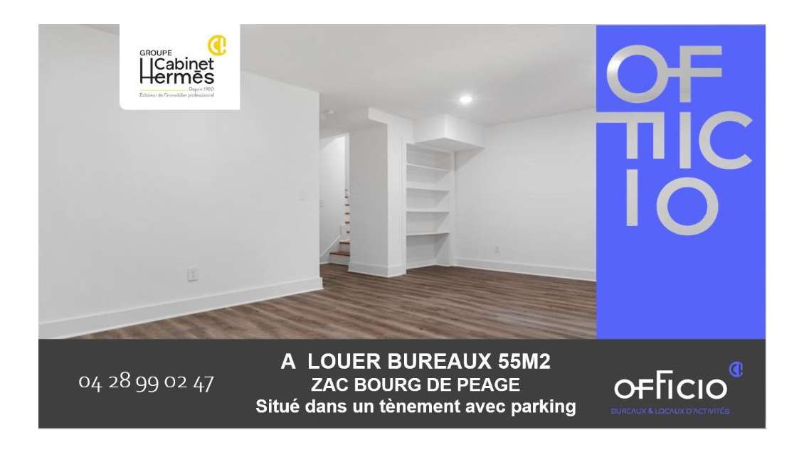 A louer bureaux 55m² refait à neuf Bourg-de-Péage