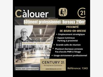 A louer bureaux lumineux 210m² sur Bourg-en-Bresse