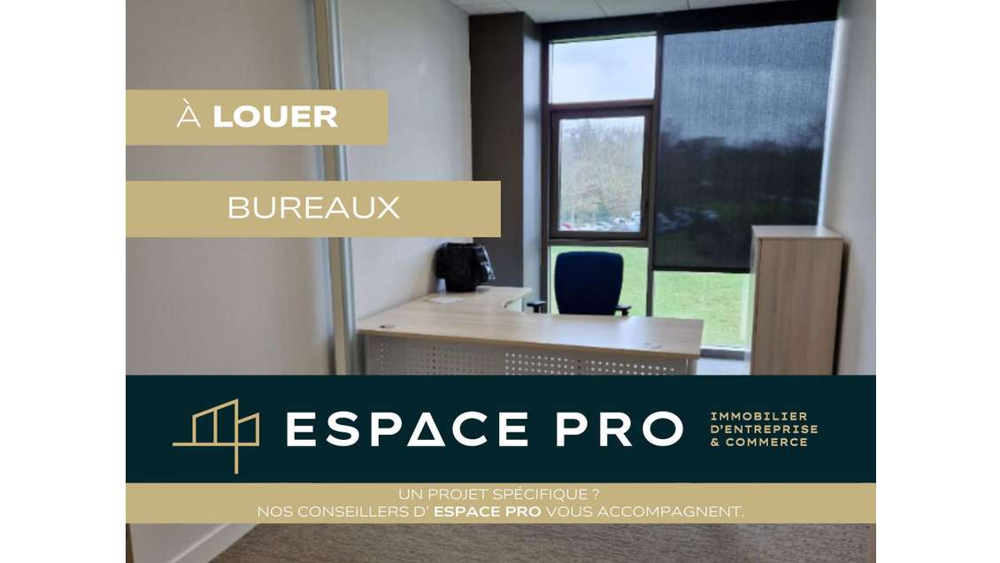 A louer bureau meublé 13m² R+1 à Caen Nord
