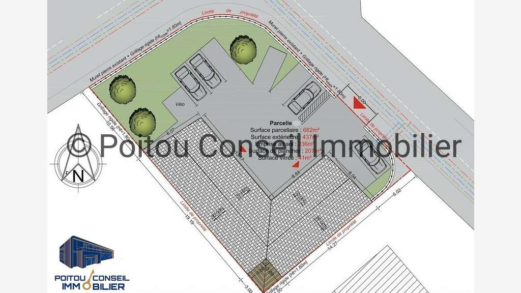 Bureaux tertiaire neufs 207m² à louer à Chauray 