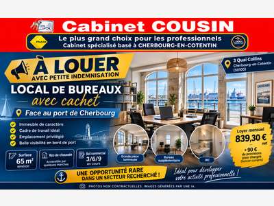 A louer bureaux face port de Cherbourg en Cotentin