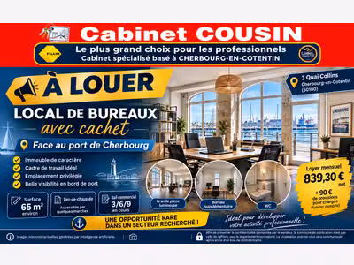 A louer bureaux face port de Cherbourg en Cotentin