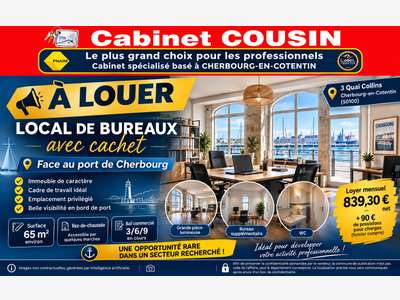 A louer bureaux face port de Cherbourg en Cotentin
