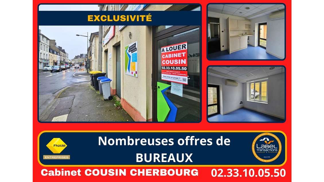 A louer bureaux de 70m² à Équeurdreville centre