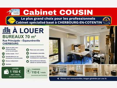 A louer bureaux de 70m² à Équeurdreville centre