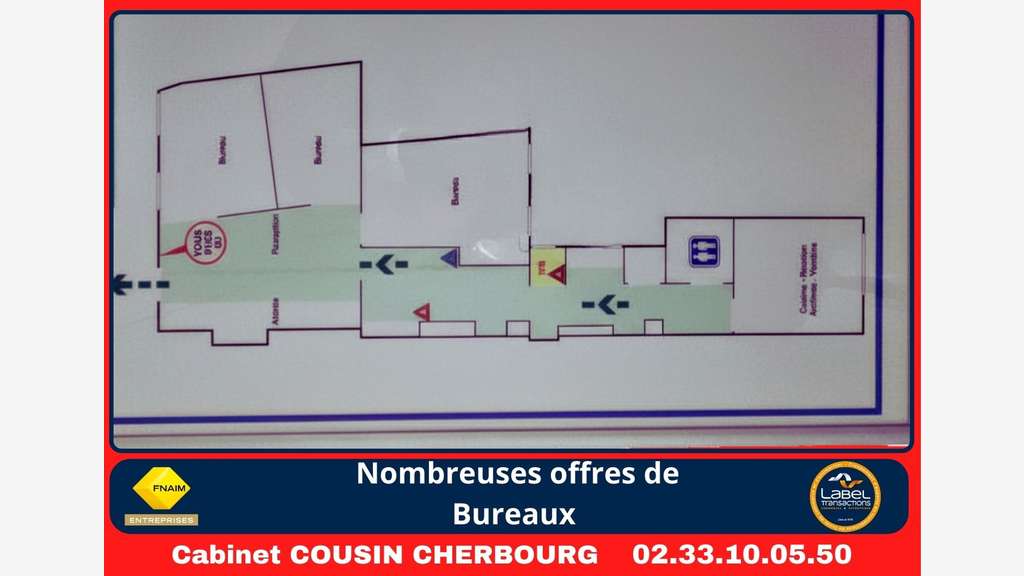 A louer bureaux de 70m² à Équeurdreville centre