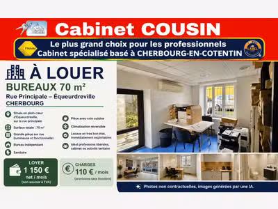 A louer bureaux de 70m² à Équeurdreville centre