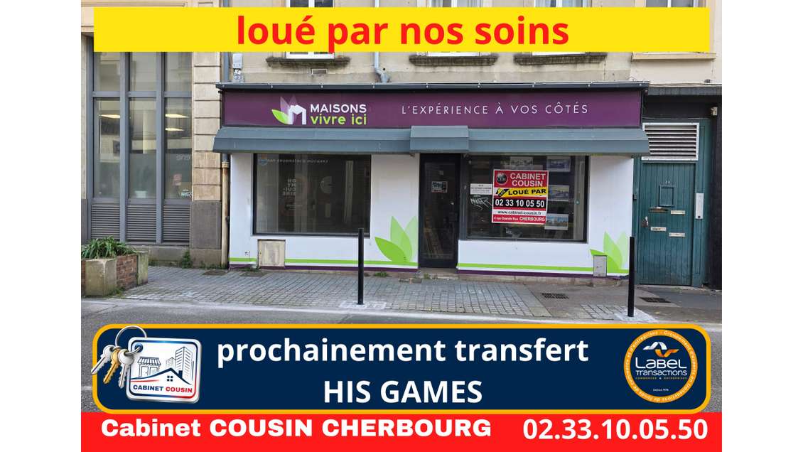 A louer locaux 46m² à Cherbourg rue Gambetta