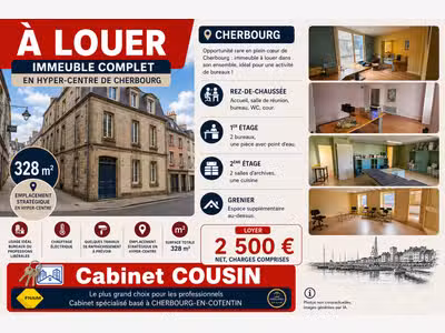 A louer bureaux en hyper-centre de Cherbourg