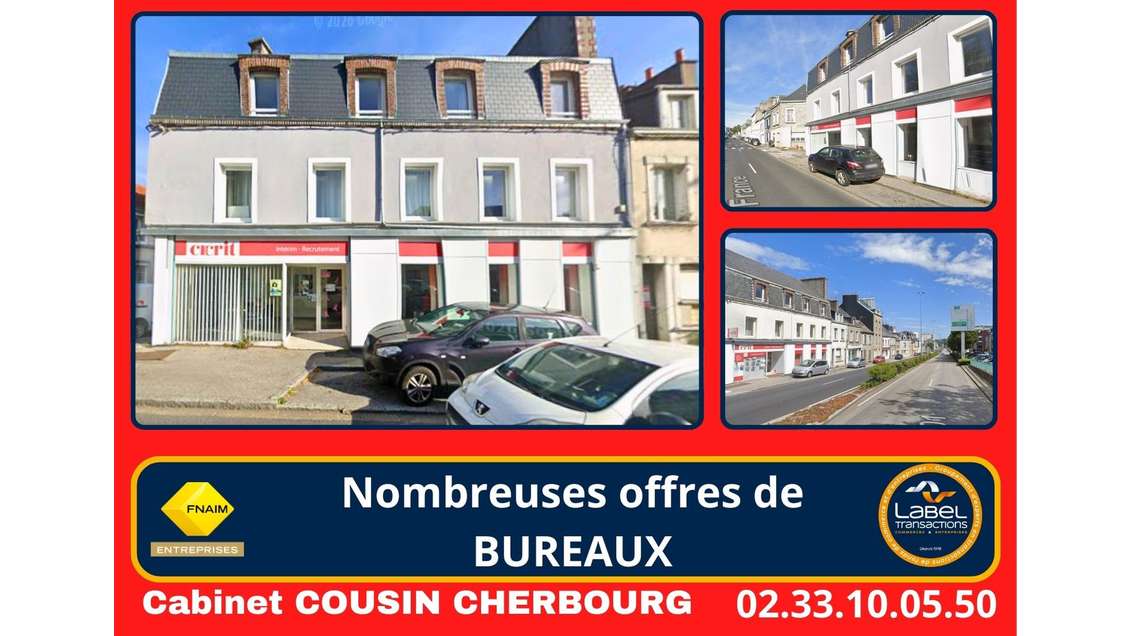 A louer bureaux de 80m² sur axe passant Cherbourg