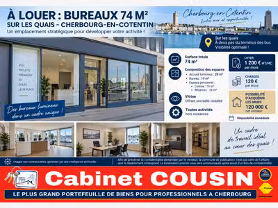 A louer bureaux 74m² sur les quais à Cherbourg