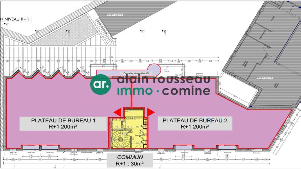 A louer bureau neuf R+1 proche centre de Cholet