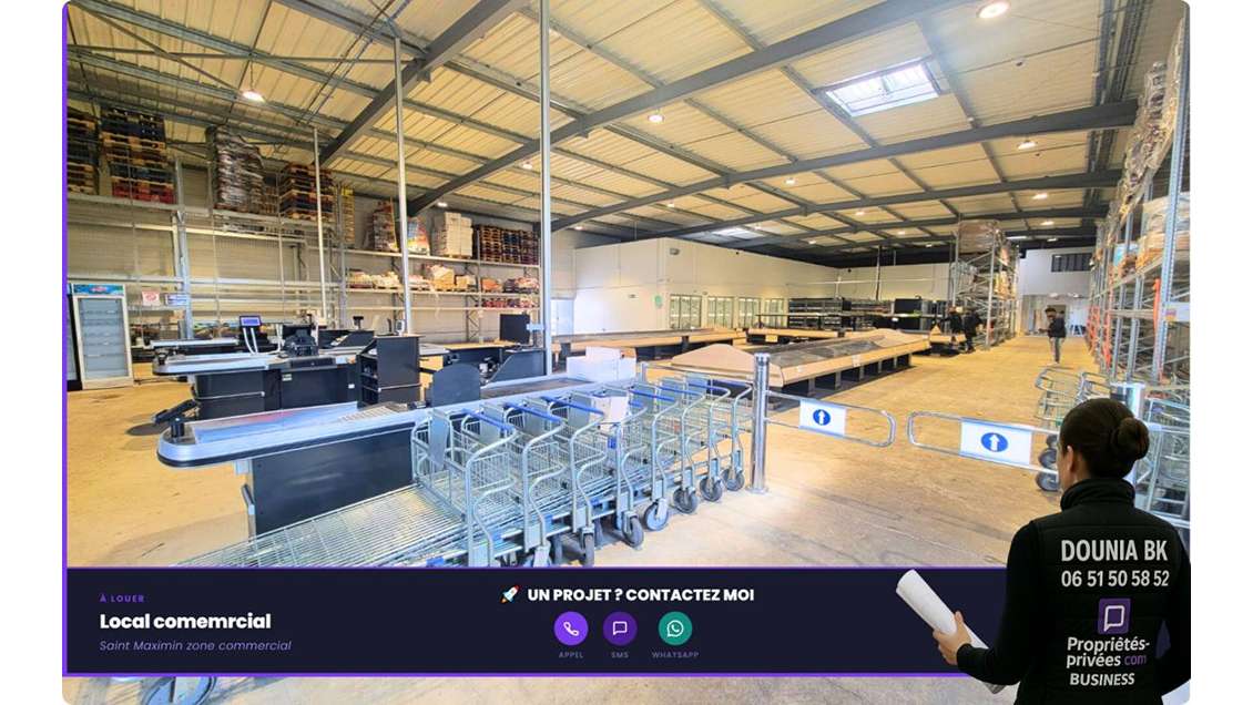 Location local commercial 900m² ZAC Saint-Maximin