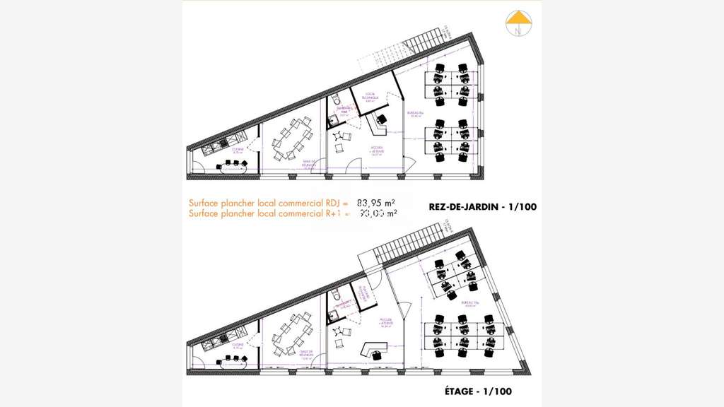 Bureaux neufs 84 et 93m² à louer à Crolles