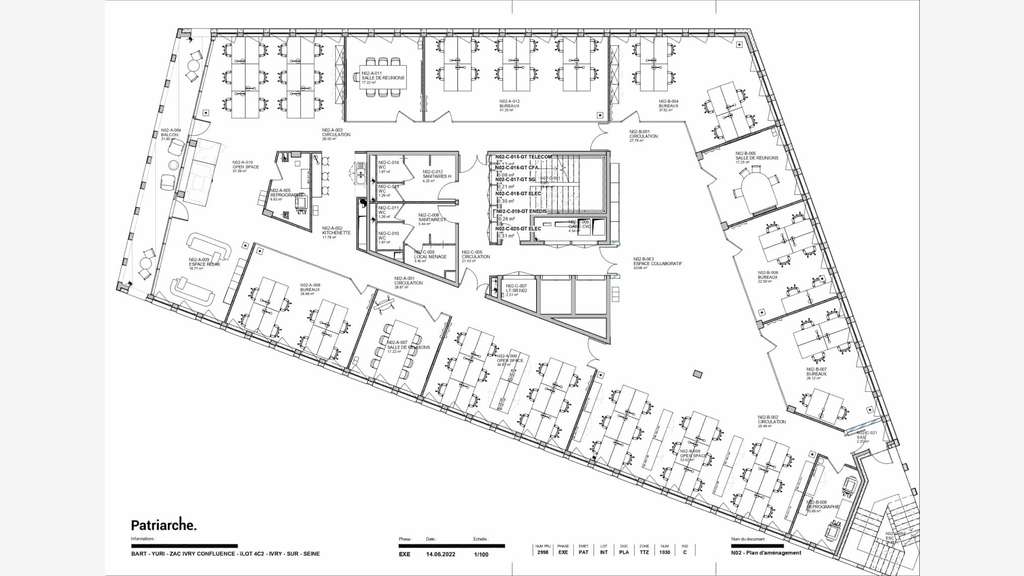 À louer 1 341m² de bureaux Bâtiment Yuri à Ivry