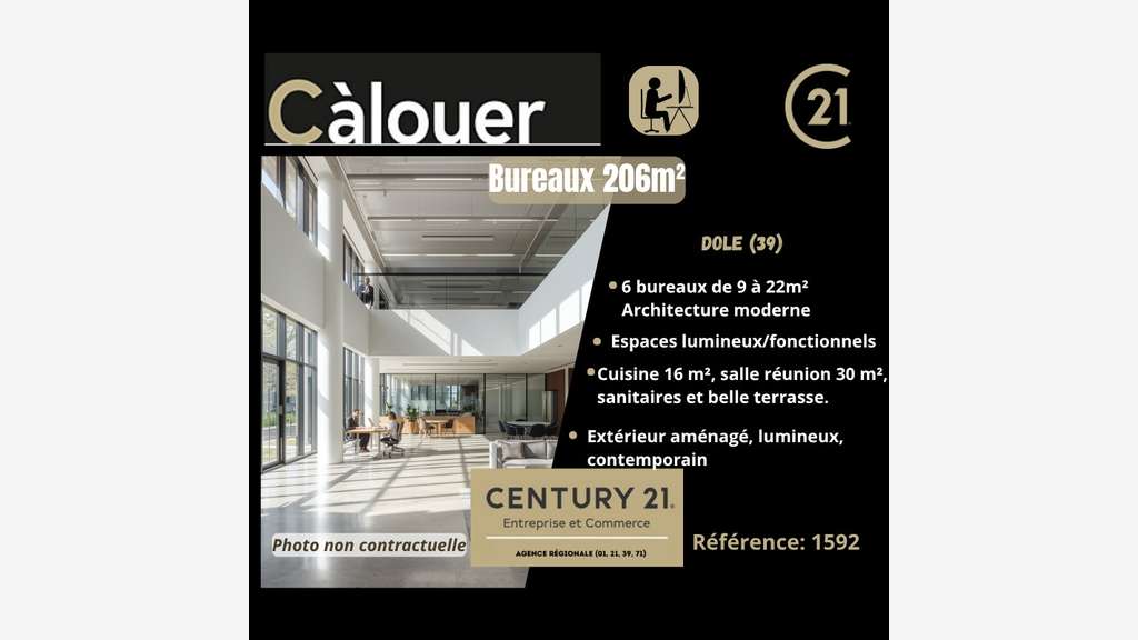 Bureaux à louer 206m² sur Dole