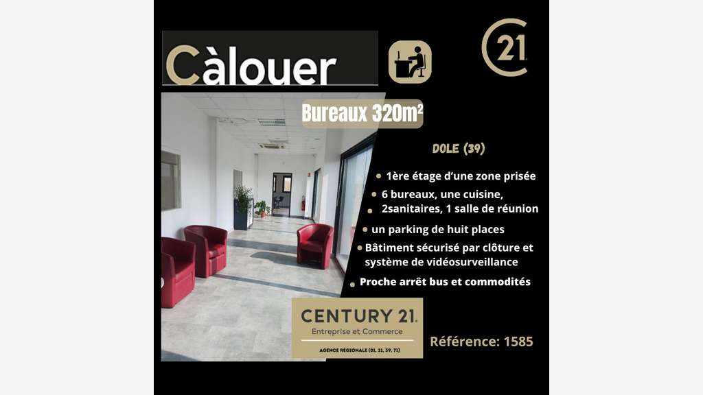 A louer bureaux 320m² R+1 à Dole
