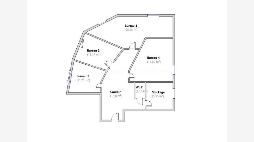 Location bureaux lumineux 88m² à Rochecorbon