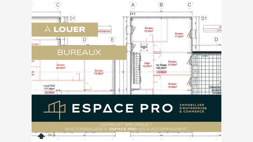 A louer bureaux neufs 280m² au Sud de Caen