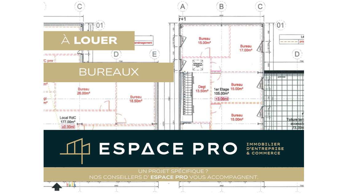 A louer bureaux neufs 280m² au Sud de Caen