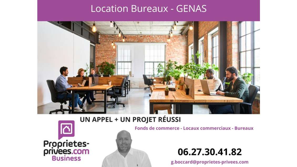 Location magnifique plateau bureaux 825m² à Genas