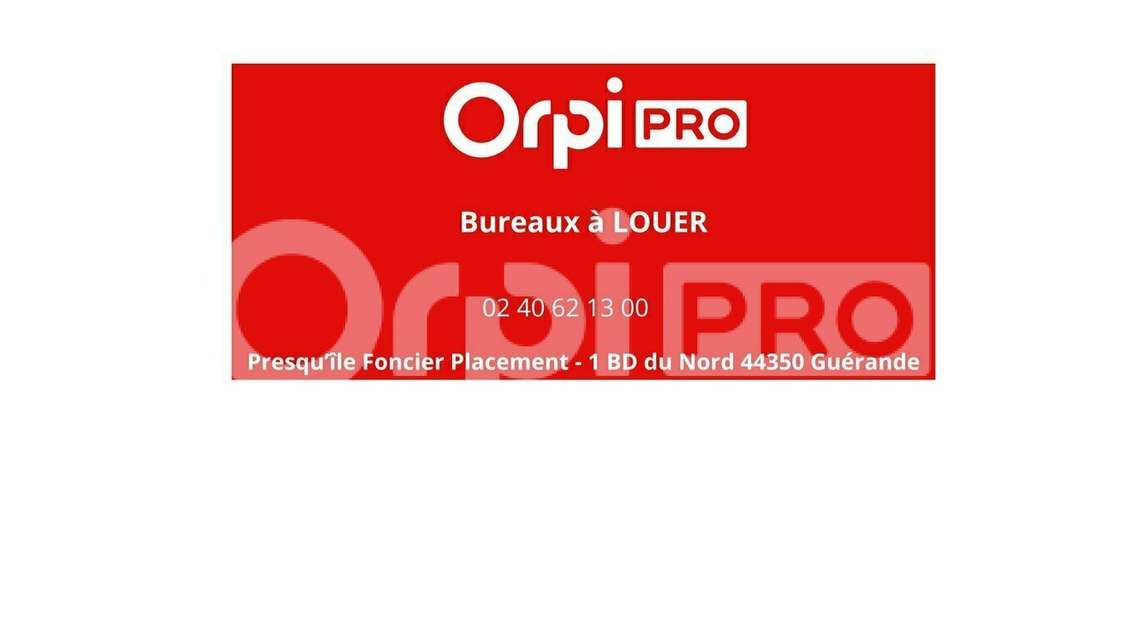 A louer bureaux 142m² à Guérande axe stratégique