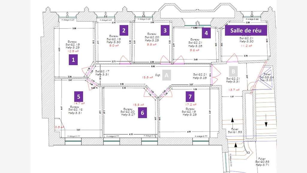 À louer bureaux individuels de 9 à 17,20m² à Arras