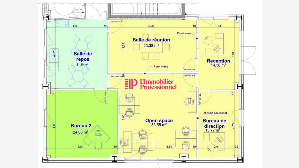 A louer bureaux de 130m² zone de Kerpont Lanester