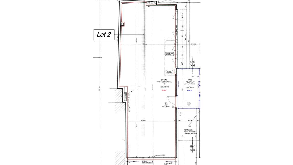 A louer local professionnel 101m² à Lannion