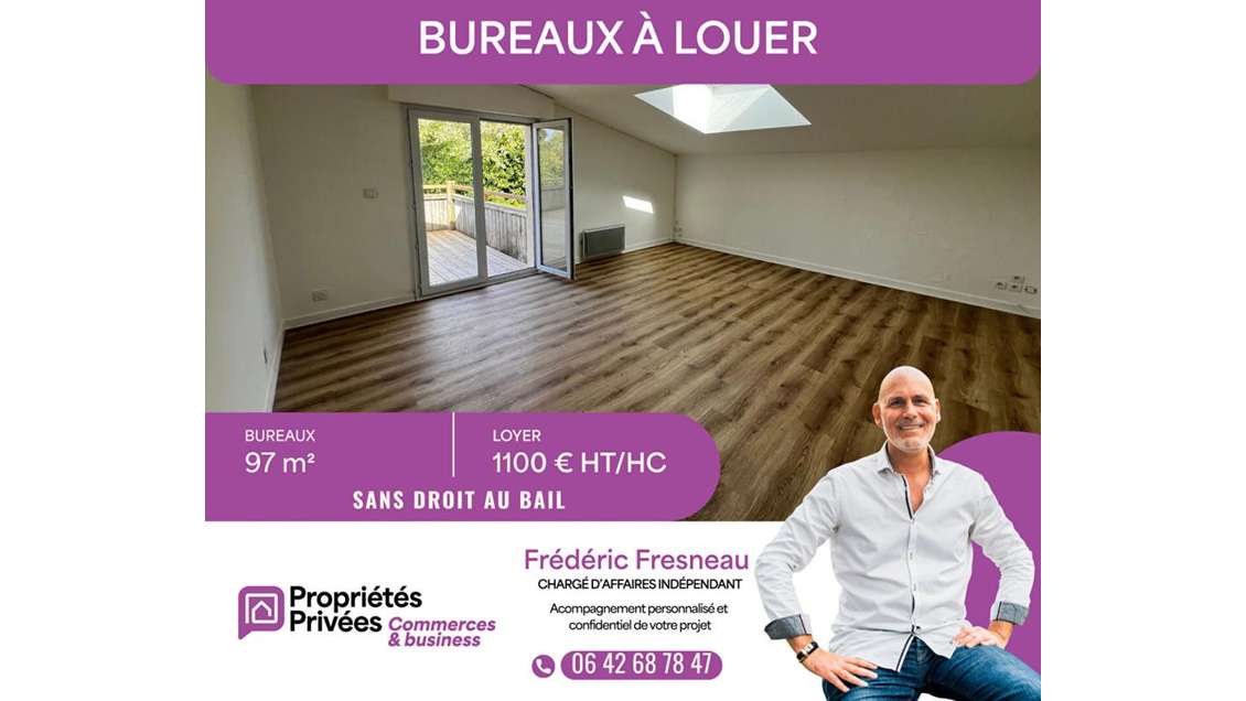 A louer bureaux secteur Vannes Golfe du Morbihan