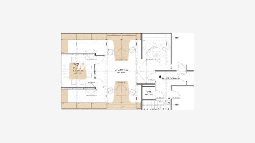 A louer plateau de bureaux de 77m² Le Mans