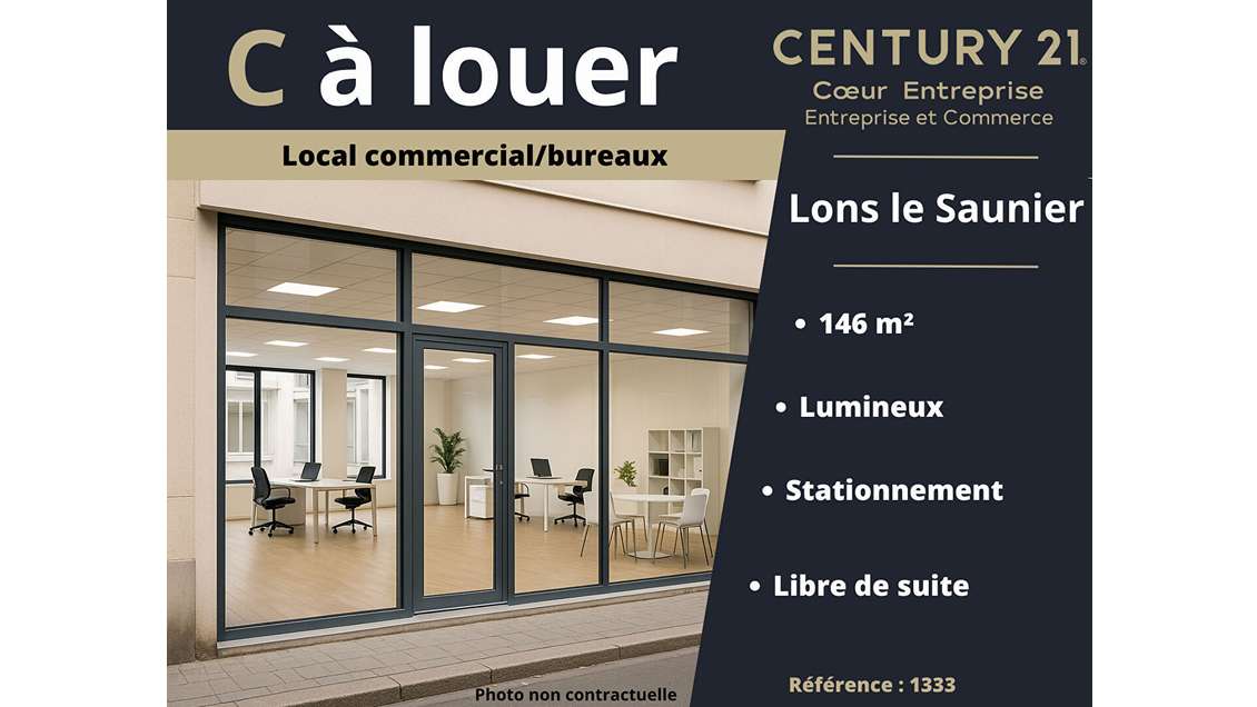 A louer bureaux 146m² Rte Conliège Lons le Saunier