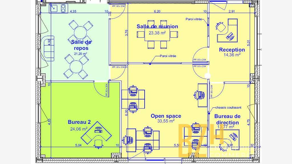 A louer bureaux 130m² secteur Lorient Kerpont 