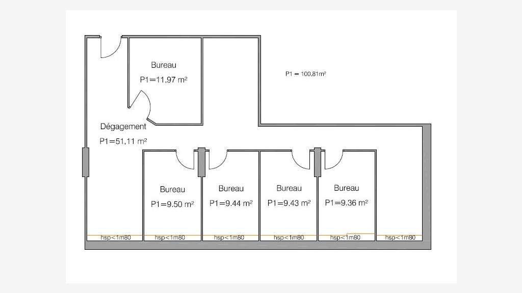 Bureaux 107m² R+6 à louer Part Dieu