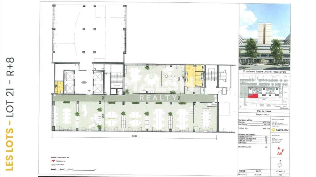 A vendre ou à louer bureaux Lyon 3e Part-Dieu