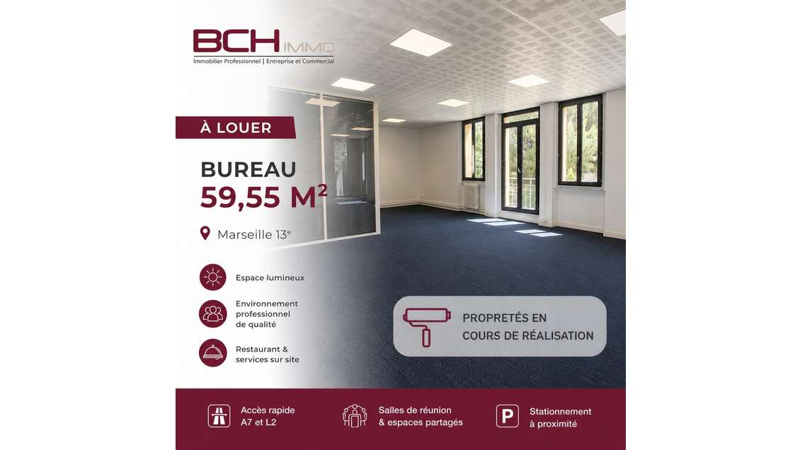 Location espaces professionnels 59m² Marseille 13