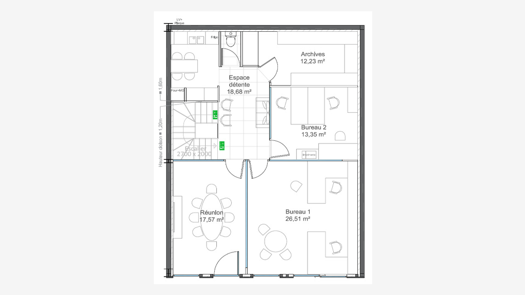 Bureaux 140m² à louer à Mauguio