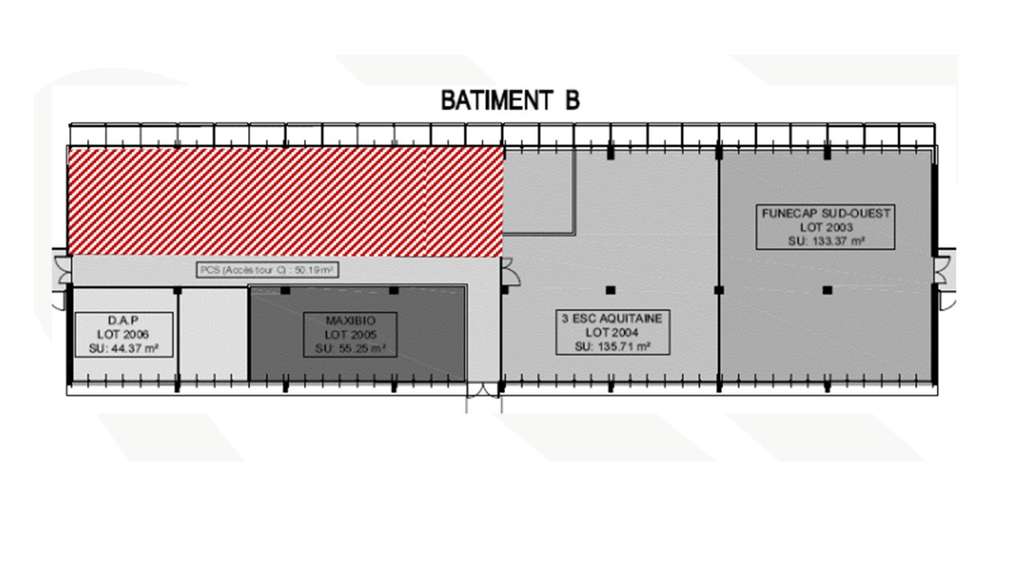 A louer bureaux 140m² RDC sortie N°11 à Mérignac
