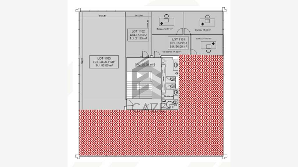 Bureaux 179m² R+1 à louer à Mérignac aéroport