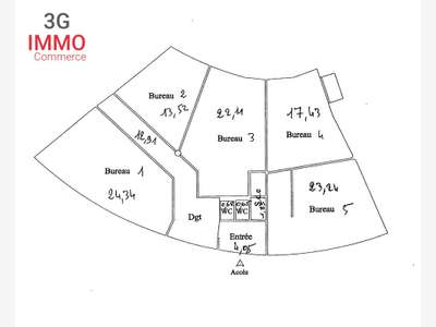 A louer bureaux 121m² R+1 à Miribel A46
