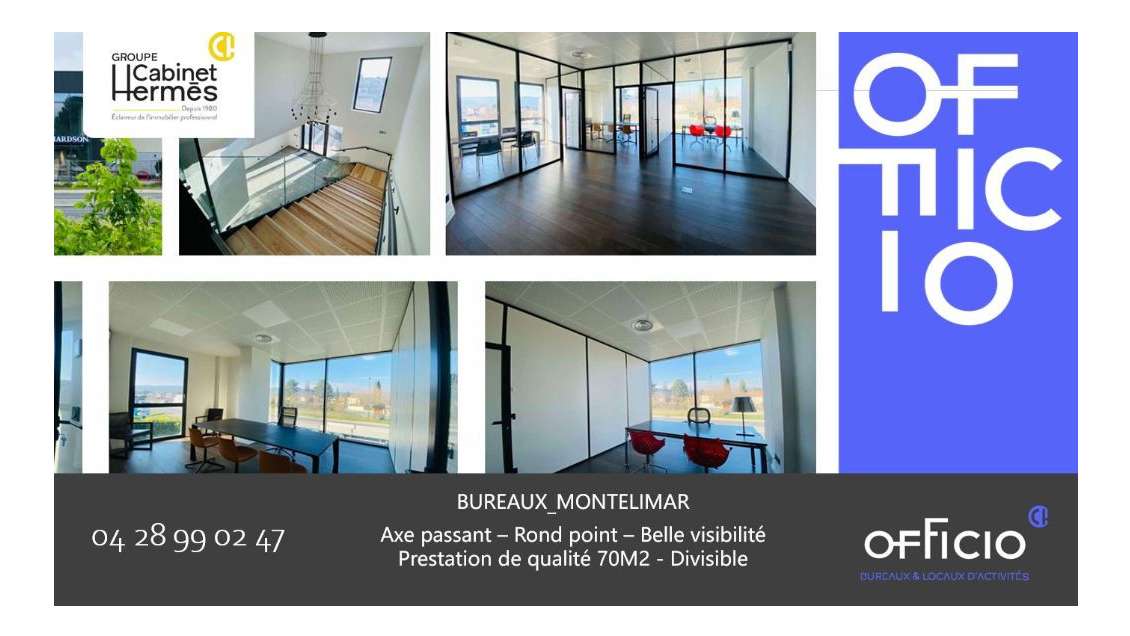 A louer bureaux 44m² sur axe passant à Montélimar