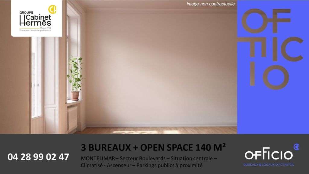 A louer 3 bureaux + open space 140m² à Montélimar