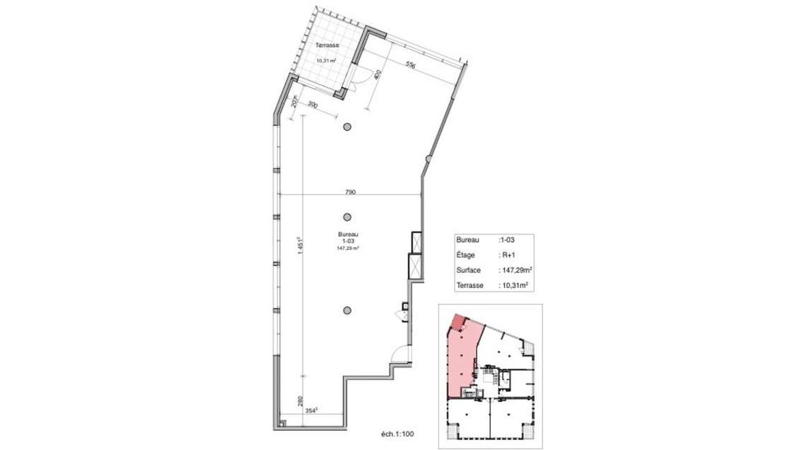 A louer bureaux de 185m² Montpellier Euro-Médecine