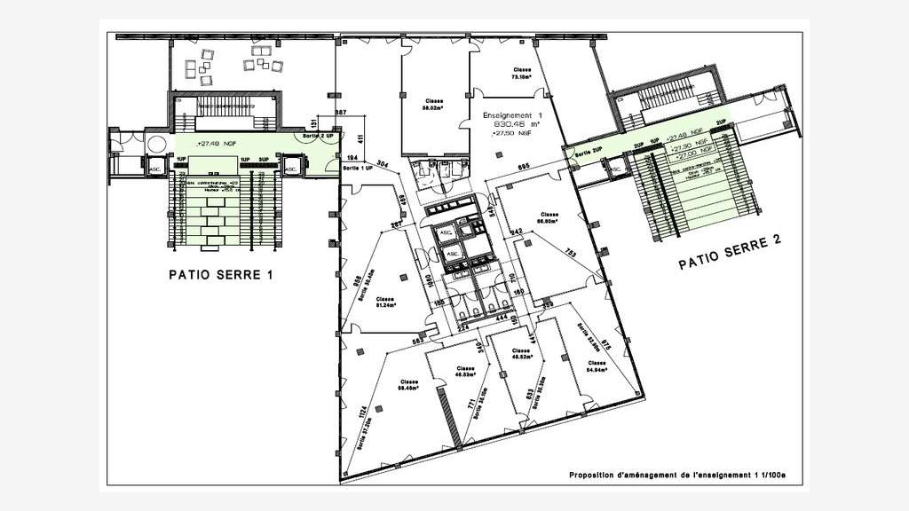 A louer bureaux 2106m² ZAC Cambacérès Montpellier