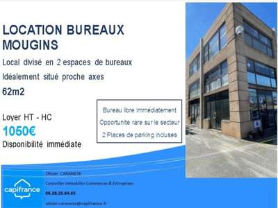 Très beau bureau lumineux 62m² à louer à Mougins 